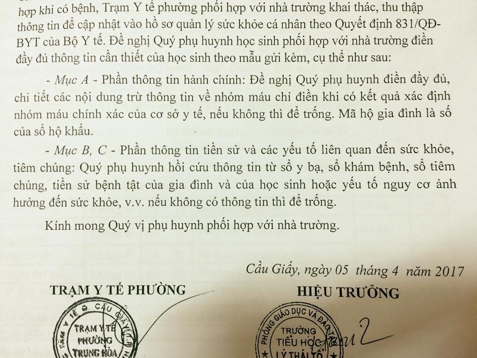 Ngã Ngửa Lý Do Phiếu Khám Khai Số Lần Phá Thai Của Học Sinh Tiểu Học