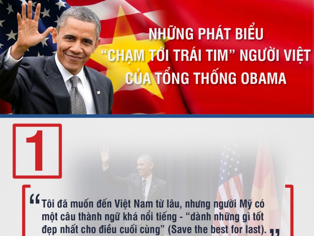 Những phát ngôn khó quên của Tổng thống Obama tại Việt Nam