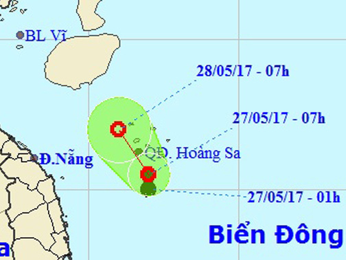 Xuất hiện vùng áp thấp trên Biển Đông