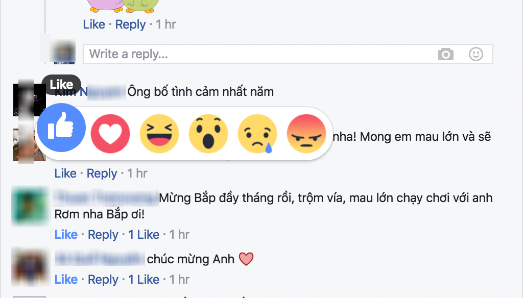 facebook tich hop tinh nang bay to cam xuc trong binh luan