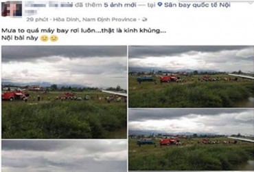 Xử phạt người tung tin máy bay rơi tại Nội Bài trên facebook
