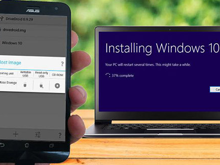 Cài đặt Windows 10 cho máy tính bằng... smartphone Android