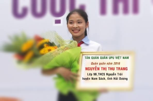 Việt Nam giành giải Nhất cuộc thi Viết thư Quốc tế UPU 45