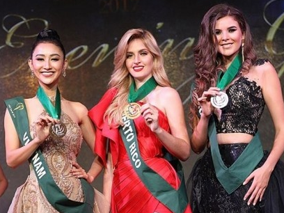 Á hậu Hà Thu tiếp tục giành chiến thắng tại Hoa hậu Trái đất 2017