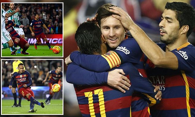 Messi lập kỷ lục, Barca, La liga, bóng đá Tây Ban Nha, Neymar, Suarez