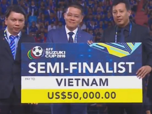 Hậu AFF Cup 2016, ĐT Việt Nam nhận 4 tỷ đồng tiền thưởng?