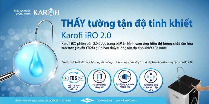 Karofi ra mắt sản phẩm máy lọc nước thông minh iRO 2.0