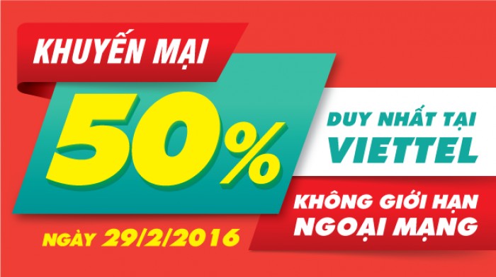 Nạp thẻ Viettel để nhận khuyến mại 50% giá trị