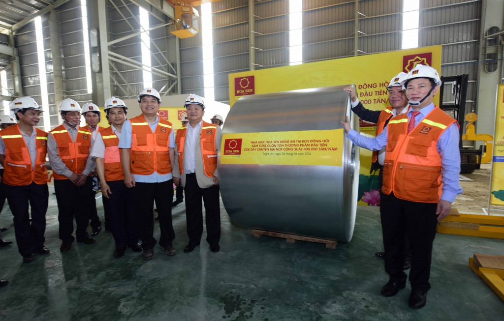 Nhà máy Hoa Sen tại Nghệ An chính thức đưa vào vận hành