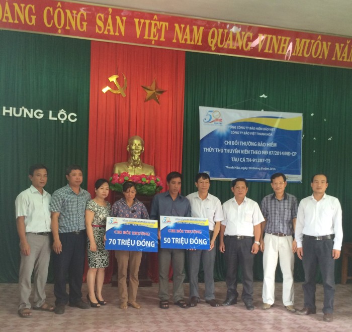 Bảo hiểm Bảo Việt chi trả bồi thường cho thuyền viên tàu cá