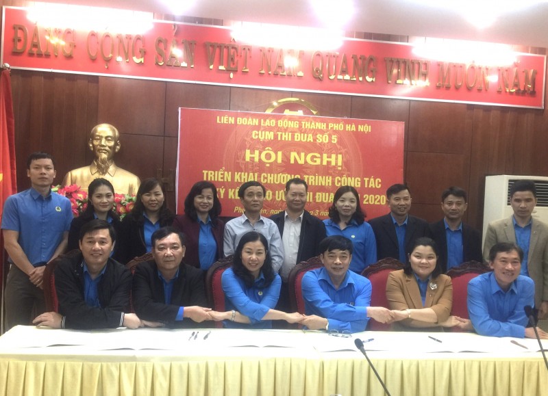 Cụm thi đua số 5 LĐLĐ thành phố Hà Nội ký giao ước thi đua năm 2020