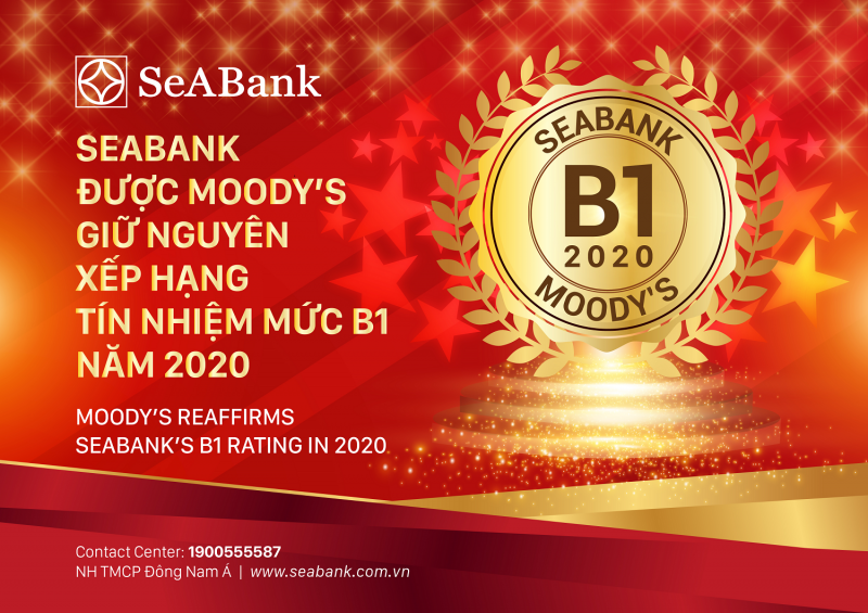 SeABank được Moody’s giữ nguyên xếp hạng tín nhiệm B1