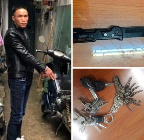 Bắt đối tượng trộm cắp xe máy với 30 chiếc chìa khóa trong người