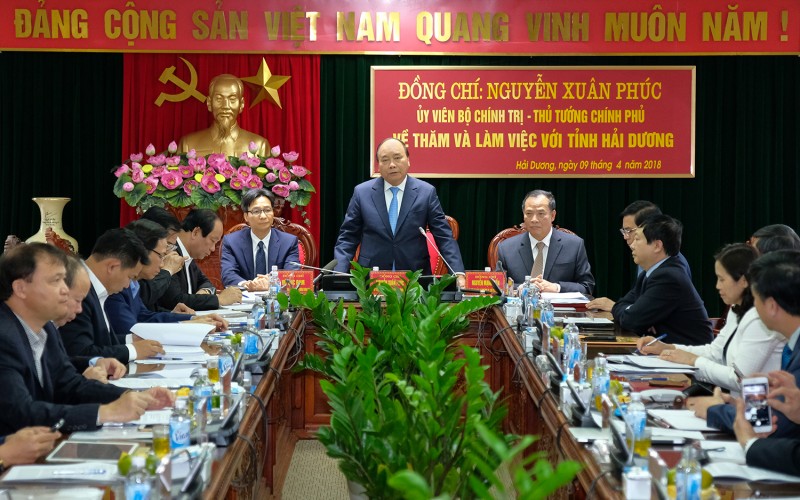 Thủ tướng làm việc với lãnh đạo chủ chốt tỉnh Hải Dương