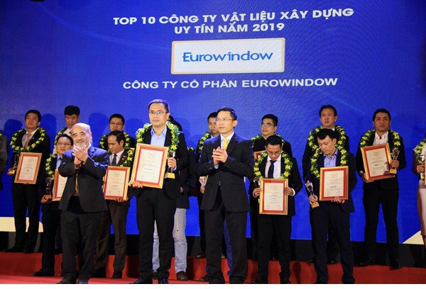Eurowindow lọt top 10 doanh nghiệp vật liệu xây dựng Việt Nam uy tín 2019