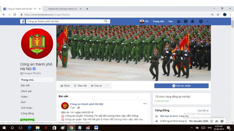 Công an TP Hà Nội: Tiếp nhận thông tin của người dân qua facebook