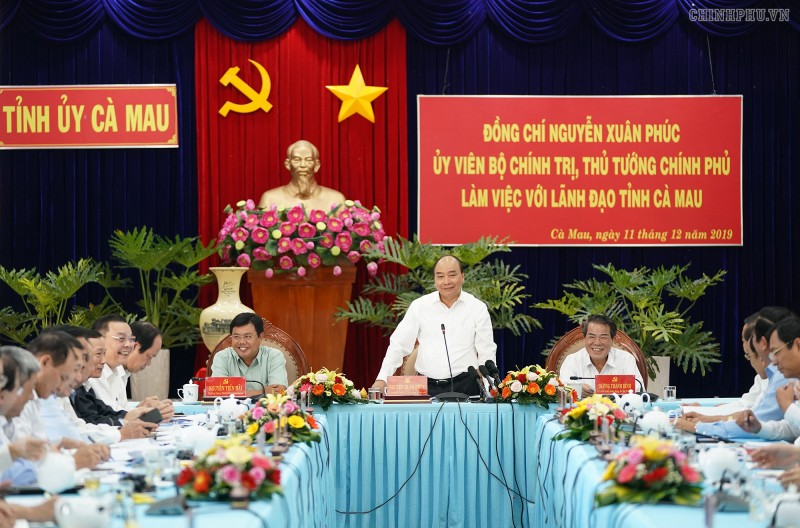 Thủ tướng làm việc với lãnh đạo tỉnh Cà Mau