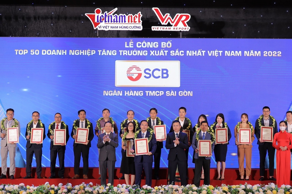 SCB được tôn vinh trong top 50 doanh nghiệp tăng trưởng xuất sắc nhất Việt Nam năm 2022