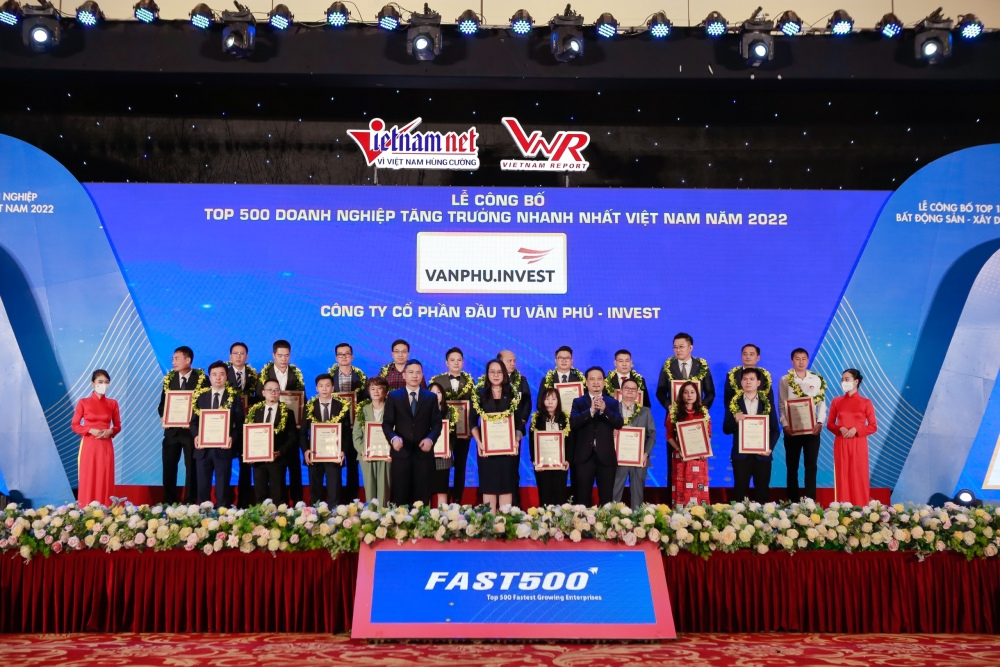 Văn Phú - Invest tiếp tục nằm trong Top 500 Doanh nghiệp tăng trưởng nhanh nhất Việt Nam