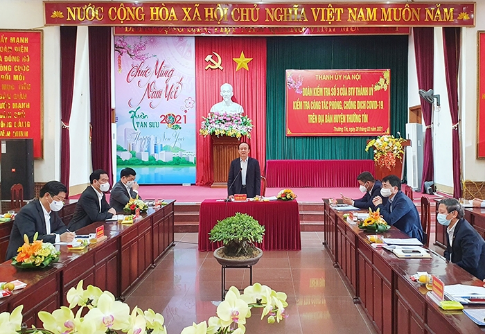 Chủ tịch Hội đồng nhân dân Thành phố Nguyễn Ngọc Tuấn kiểm tra công tác phòng, chống dịch Covid-19 tại huyện Thường Tín