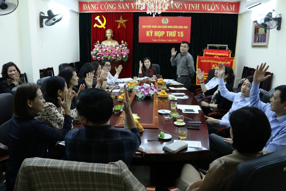 Hội nghị Ban chấp hành Liên đoàn Lao động quận Hoàn Kiếm lần thứ 15 khoá XVIII
