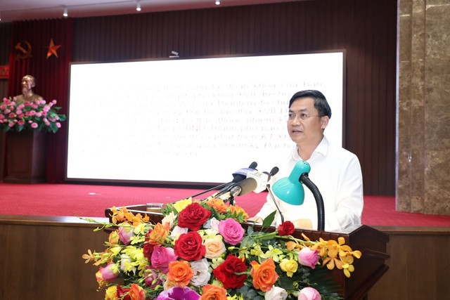 Phó Chủ tịch UBND TP. Hà Nội Hà Nội Hà Minh Hải báo cáo tại hội nghị 