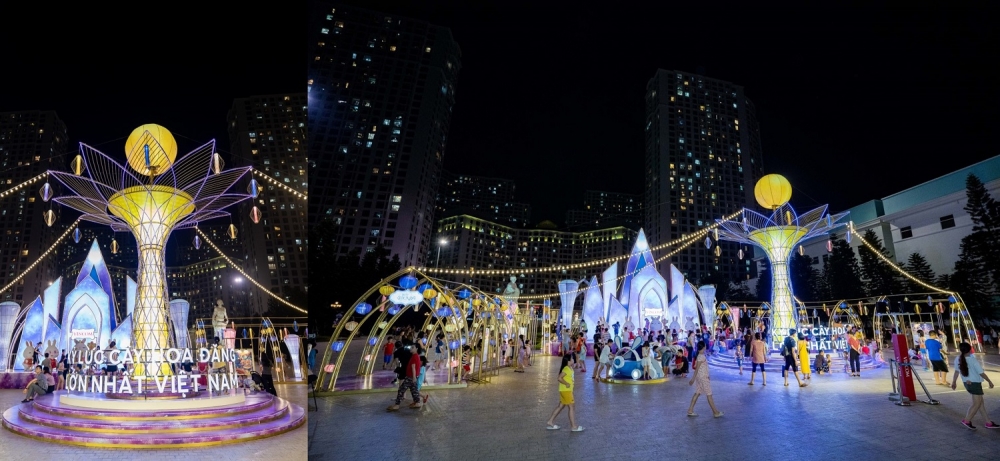 Người dân Thủ đô hào hứng check-in với cây đèn lồng Hoa Đăng lớn nhất Việt Nam