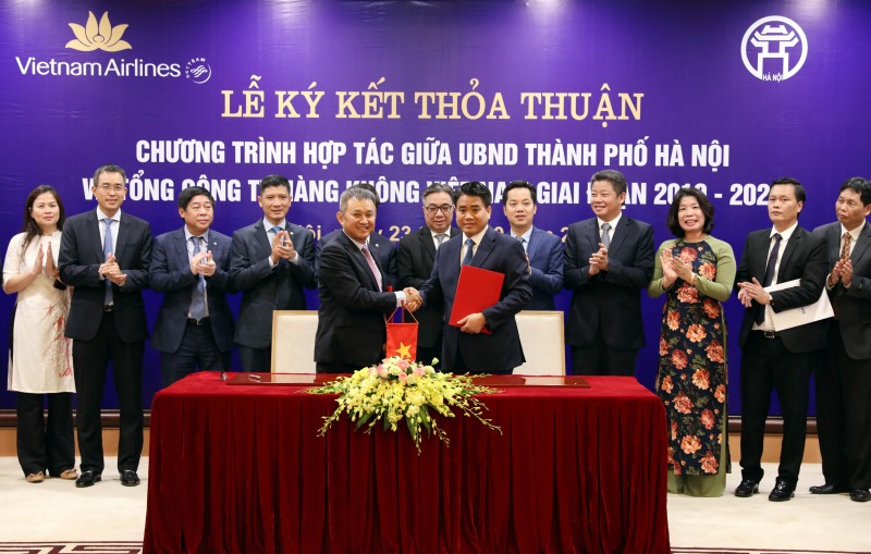 Thành phố Hà Nội ký kết thỏa thuận hợp tác với Tổng công ty Hàng không Việt Nam giai đoạn 2019 - 2024