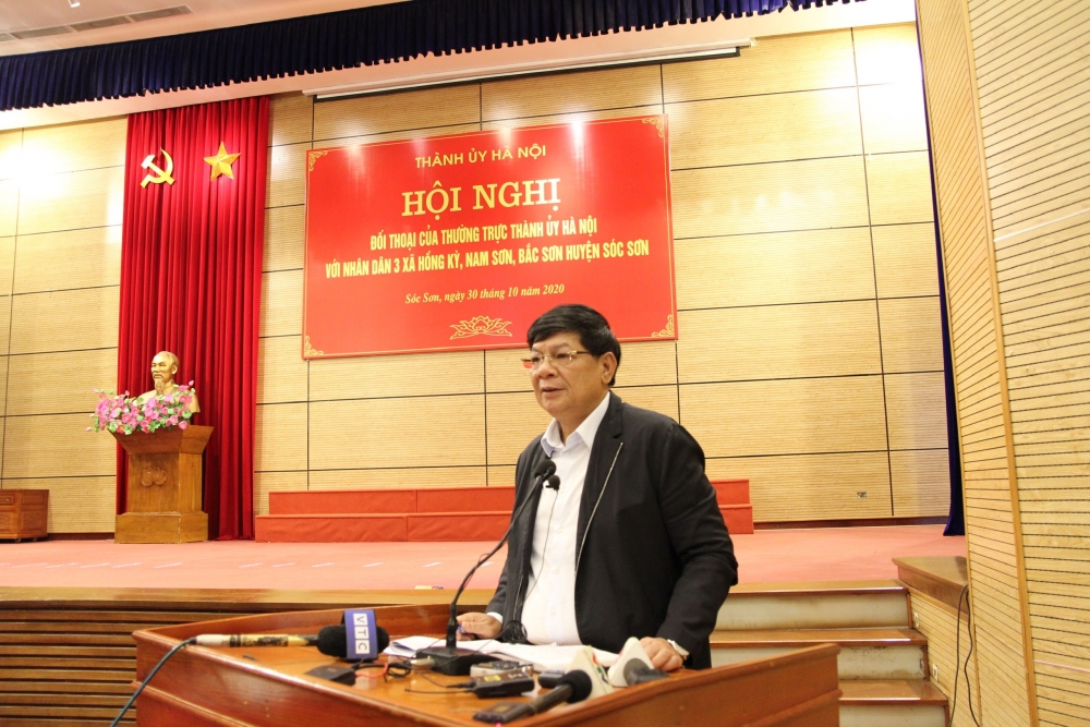 Thường trực Thành ủy Hà Nội đối thoại với nhân dân huyện Sóc Sơn