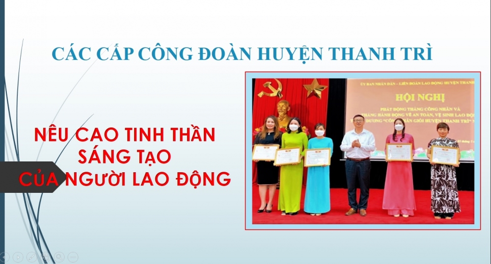 Các cấp công đoàn huyện Thanh Trì: Nêu cao tinh thần sáng tạo của người lao động