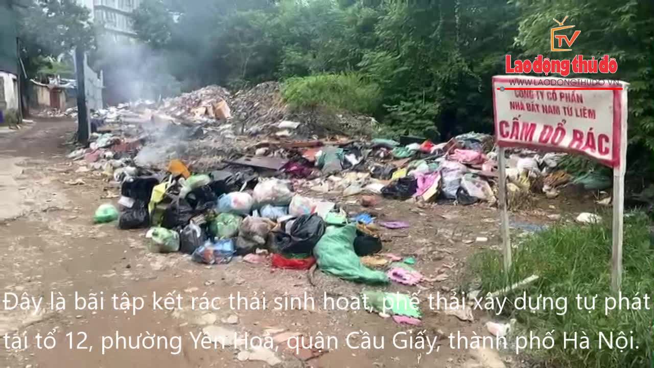 Bãi tập kế rác thải sinh hoạt, phế thải xây dựng tự phát tại phường Yên Hòa