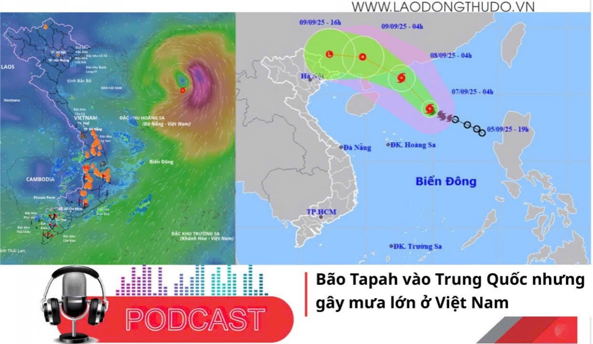 Điểm những tin nổi bật sáng ngày 8/9/2025: Bão Tapah vào Trung Quốc nhưng gây mưa lớn ở Việt Nam