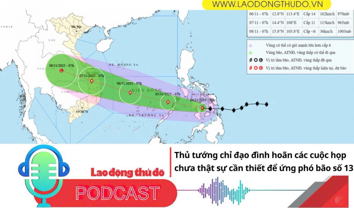 Điểm những tin nổi bật tối ngày 6/11/2025: Thủ tướng chỉ đạo đình hoãn các cuộc họp chưa thật sự cần thiết để tập trung ứng phó bão Kalmeagi
