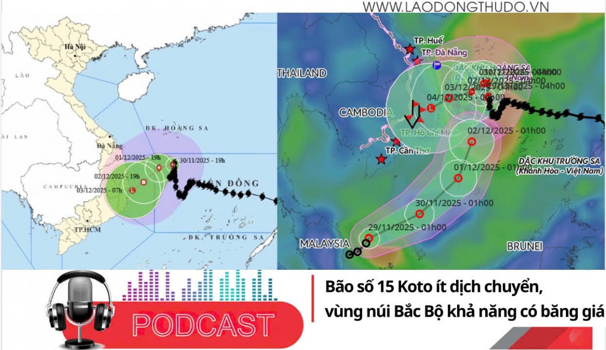 Điểm những tin nổi bật sáng ngày 1/12/2025: Bão số 15 Koto ít dịch chuyển, vùng núi Bắc Bộ khả năng có băng giá