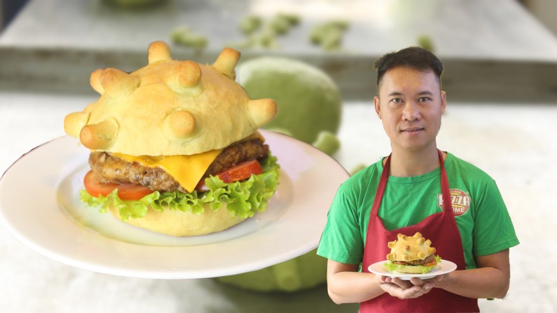 Burger mang hình virut Corona truyền cảm hứng chống dịch cho khách hàng