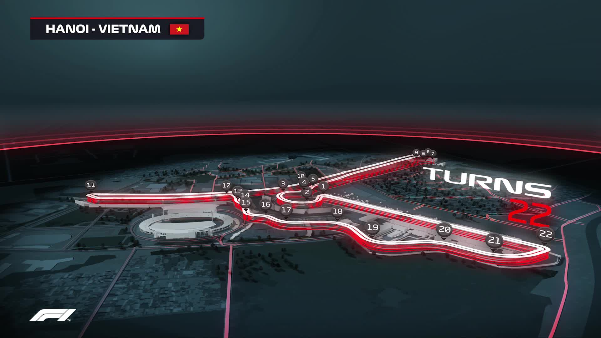Hình ảnh mô phỏng đường đua F1 tại Hà Nội